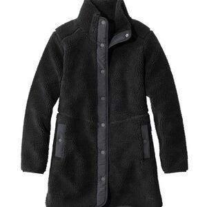 L.L. Bean Black Womans’ Sherpa Fleece Coat